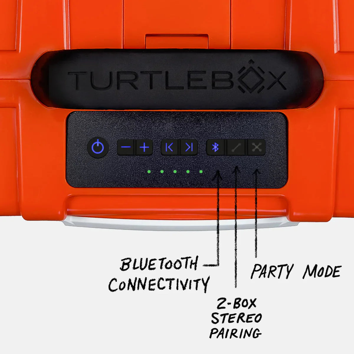 Turtlebox Original Gen3 Speaker in orange with Bluetooth connectivity and party mode features