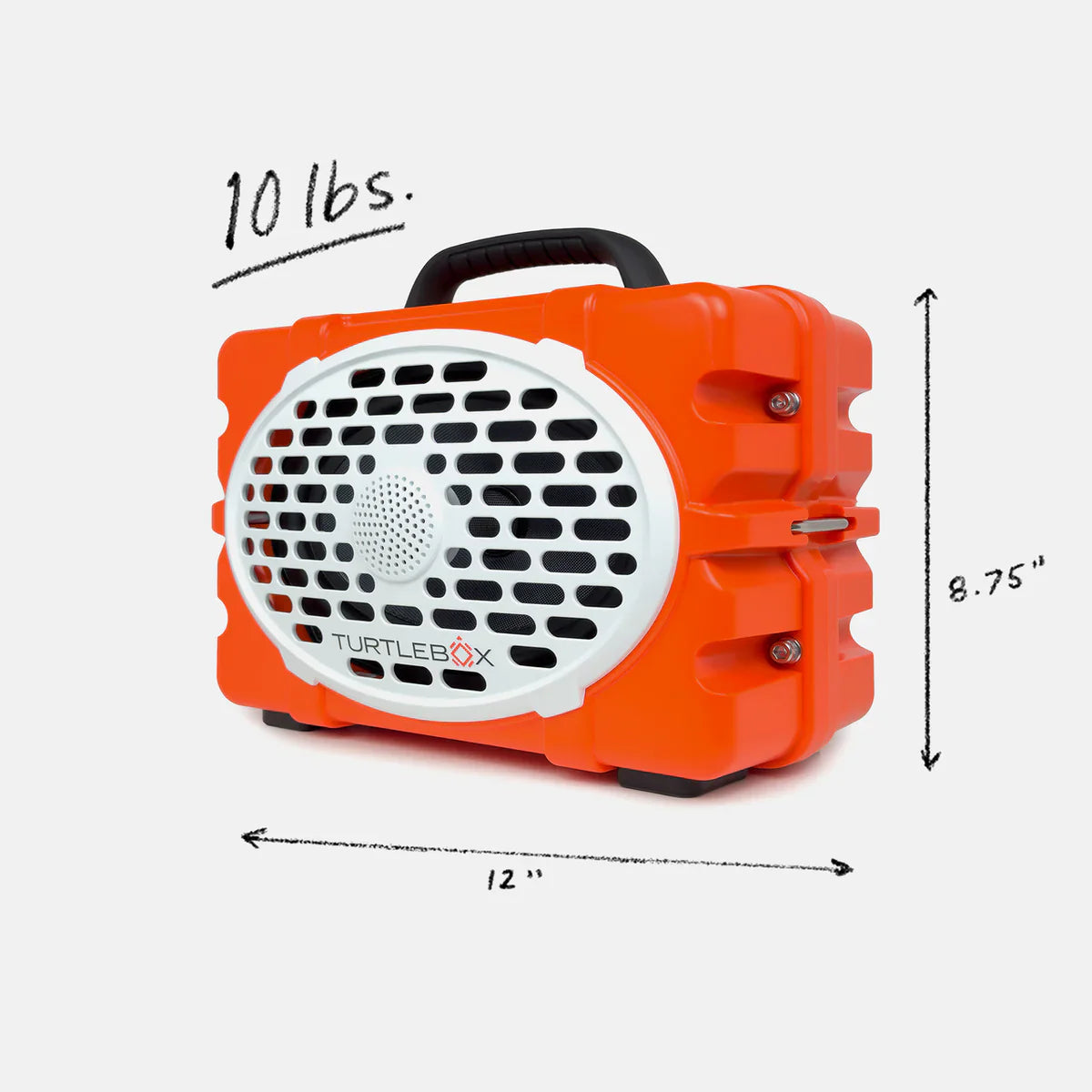 Turtlebox Original Gen3 Speaker in bright orange with a durable design, ideal for outdoor use and boat life accessories.