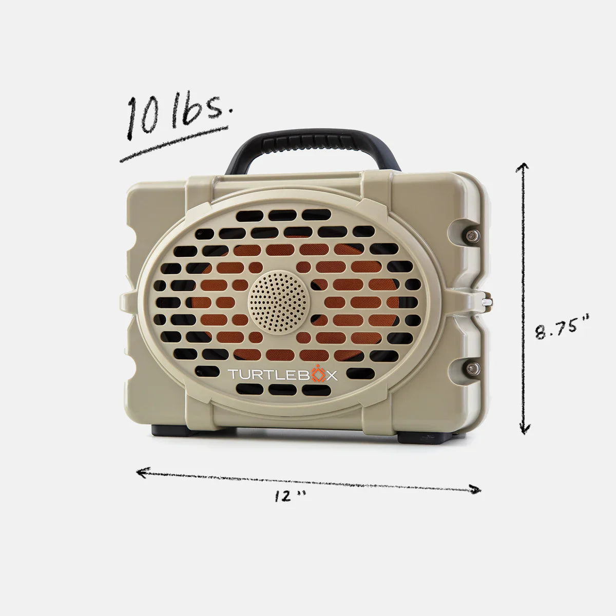 Turtlebox Original Gen3 Speaker in tan color with a durable design, ideal for boat life accessories and outdoor use.