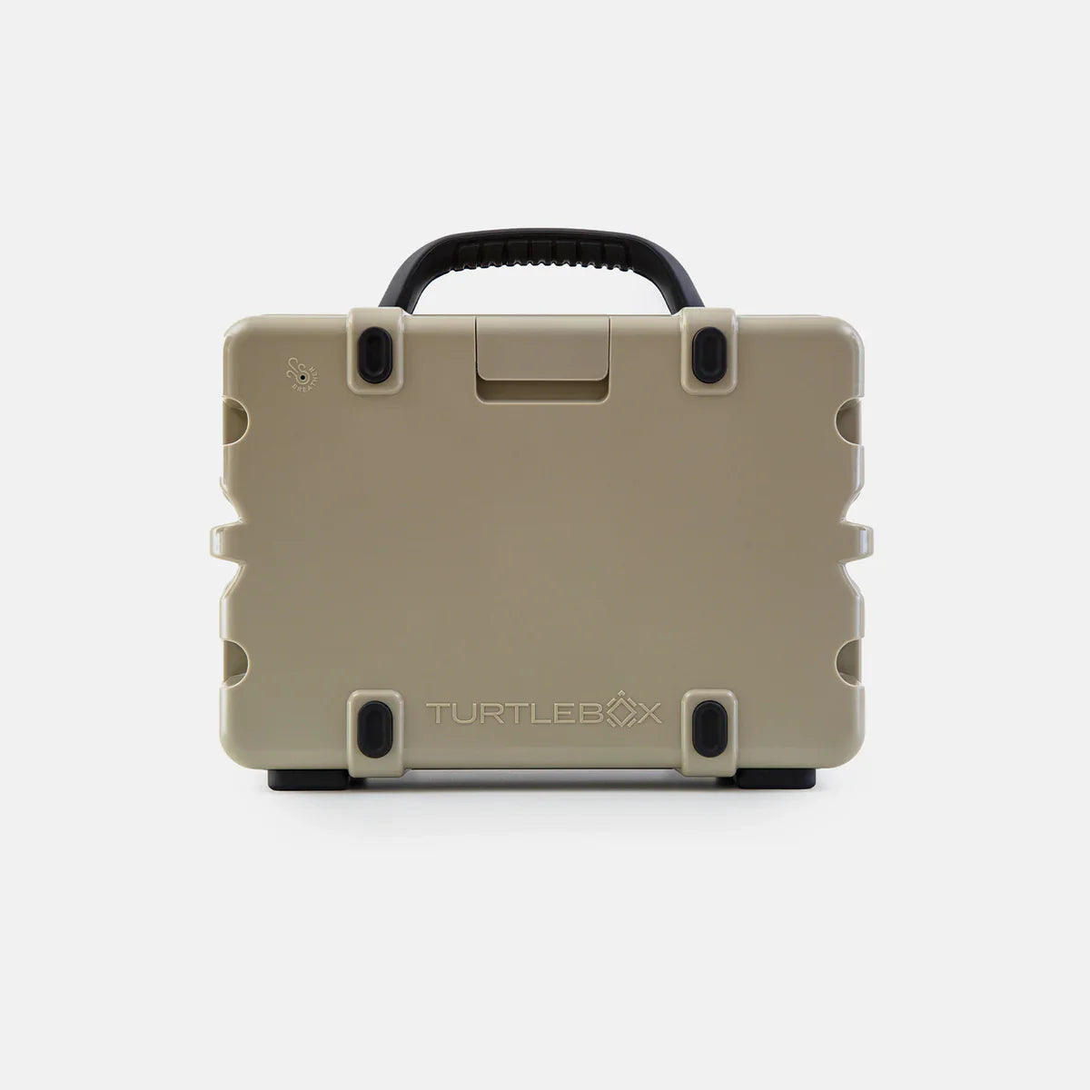 Turtlebox Original Gen3 Speaker in tan color with durable case, ideal for boat life and outdoor use.