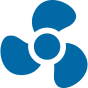 Blue propeller design, commonly associated with Suzuki outboard motors, displayed on a white background.